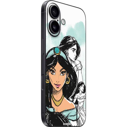 Disney Princess Jasmine Sketch iPhone 16 Plus Skin